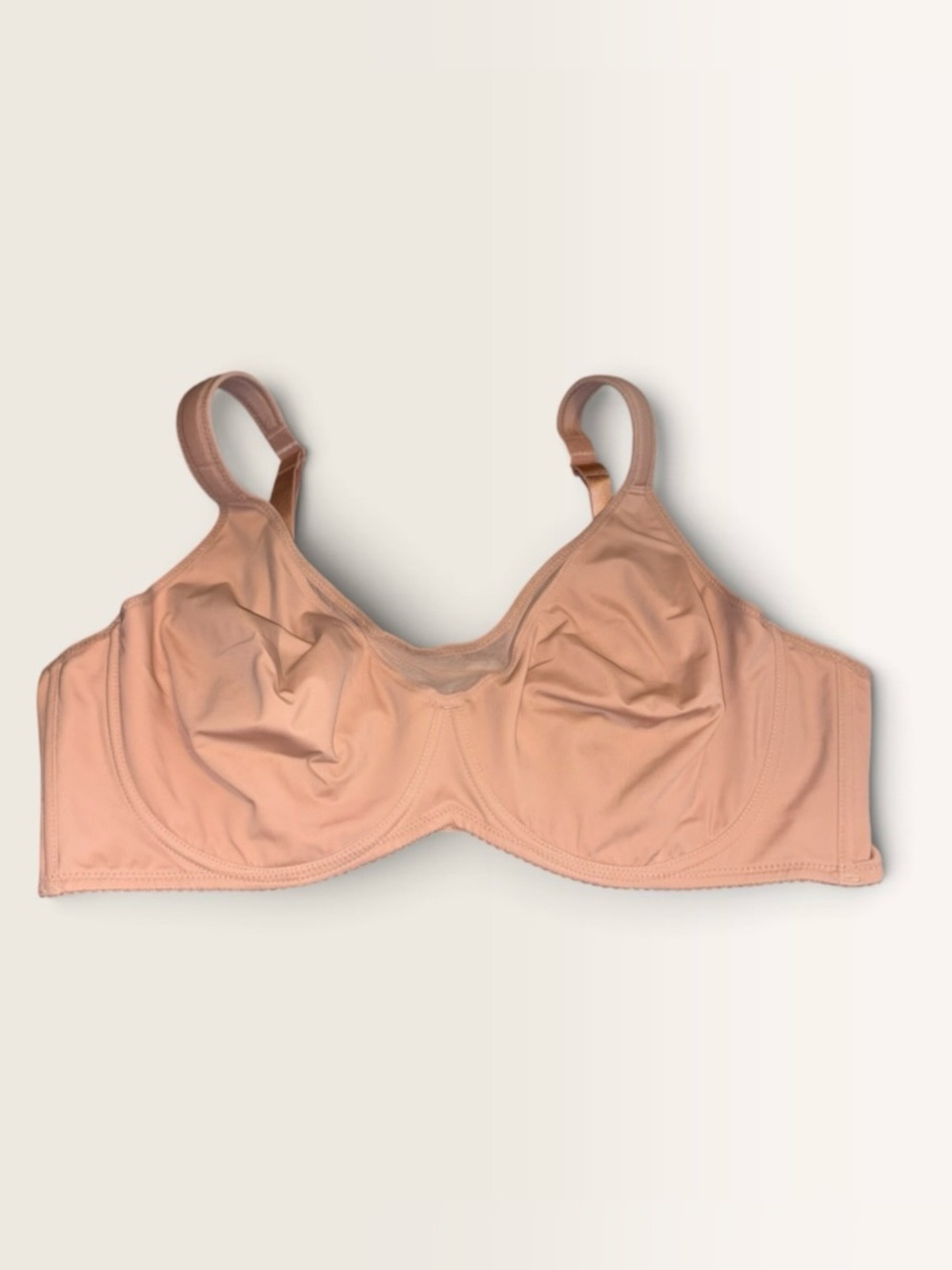 SHECURVE 44D Nude Blush Unlined Underwire Full Coverage Bra Adjustable Straps